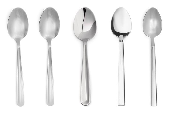 Elegant stainless steel spoon set for kitchen use.